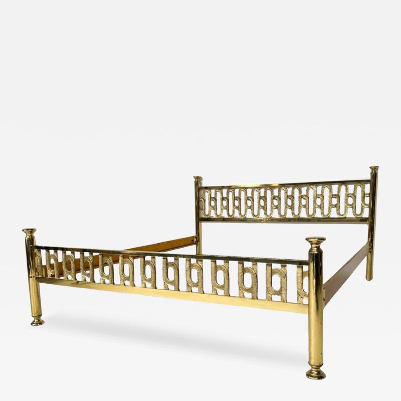 Mid Century Brass Bed by Angelo Brotto Esperia Italy 1970s