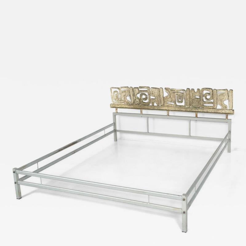 Mid Century Brass Bed by Luciano Frigerio 1970s