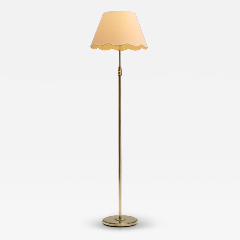 Mid Century Brass Floor Lamp with Round Base Europe Mid 20th Century