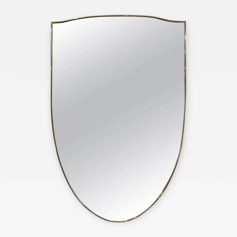 Mid Century Brass Shield Mirror