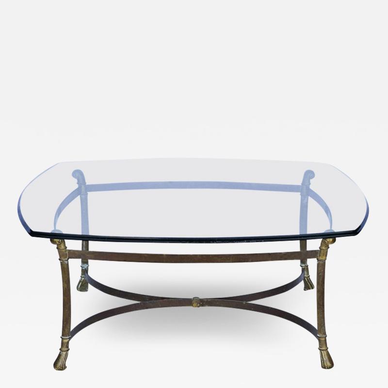Mid Century Brass and Glass Coffee Table