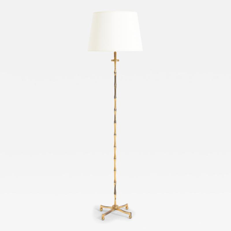 Mid Century Bronze Bamboo Floor Lamp