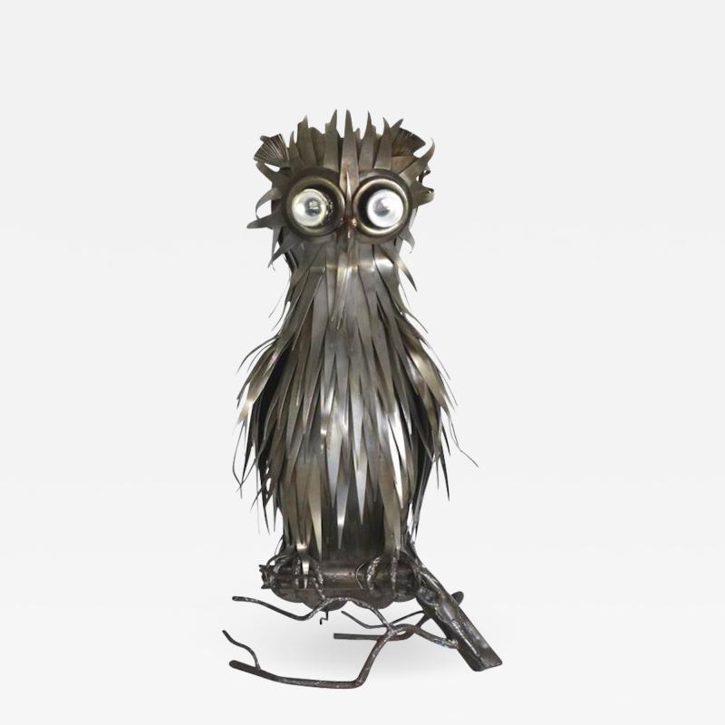 Mid Century Brutalist Inspired French Sculptural Owl Form Table Lamp