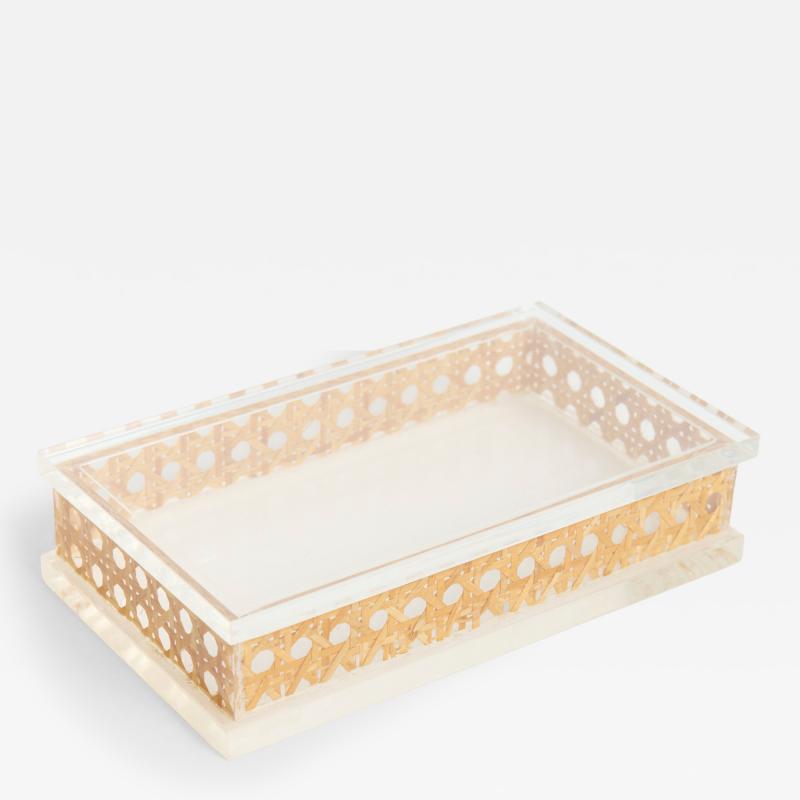 Mid Century Cane and Perspex Box