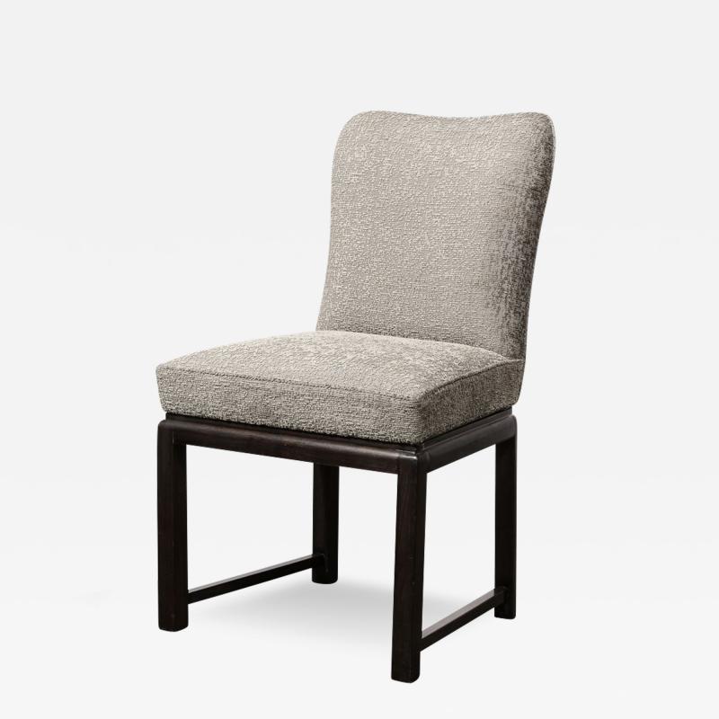 Mid Century Chair in Ebonized Walnut Base with Holly Hunt Fabric