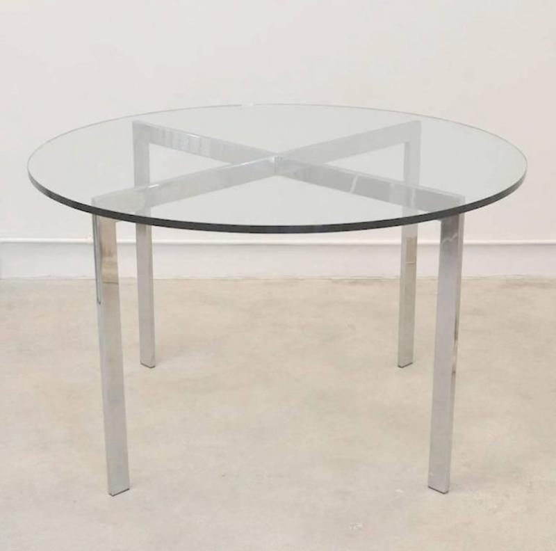 MidCentury Chrome and Glass Game Table