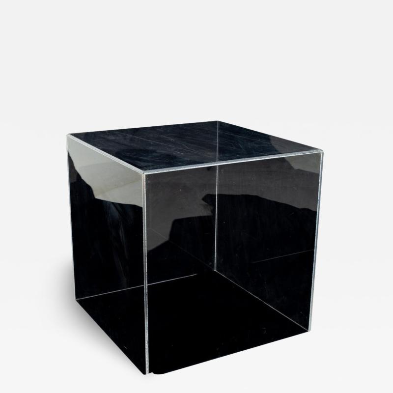 Mid Century Clear Acrylic Cube Side Table