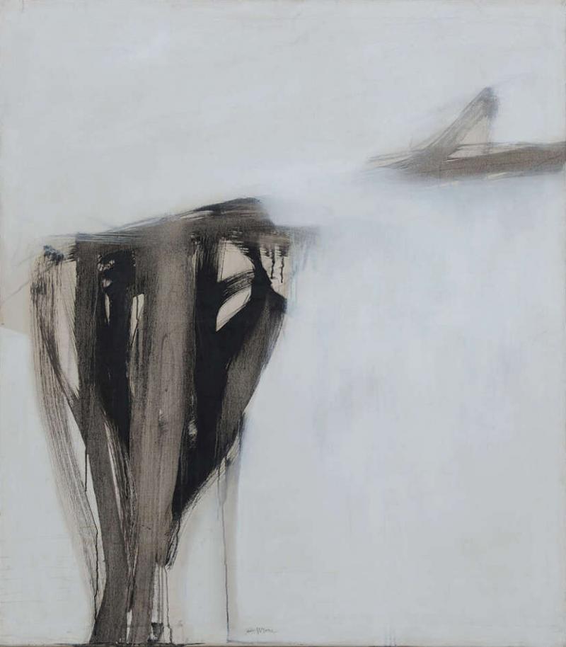 Mid Century Cuban Framed Abstract Oil Painting on Canvas