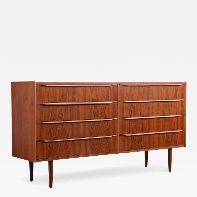 Mid Century Danish Modern 8 Drawer Teak Dresser
