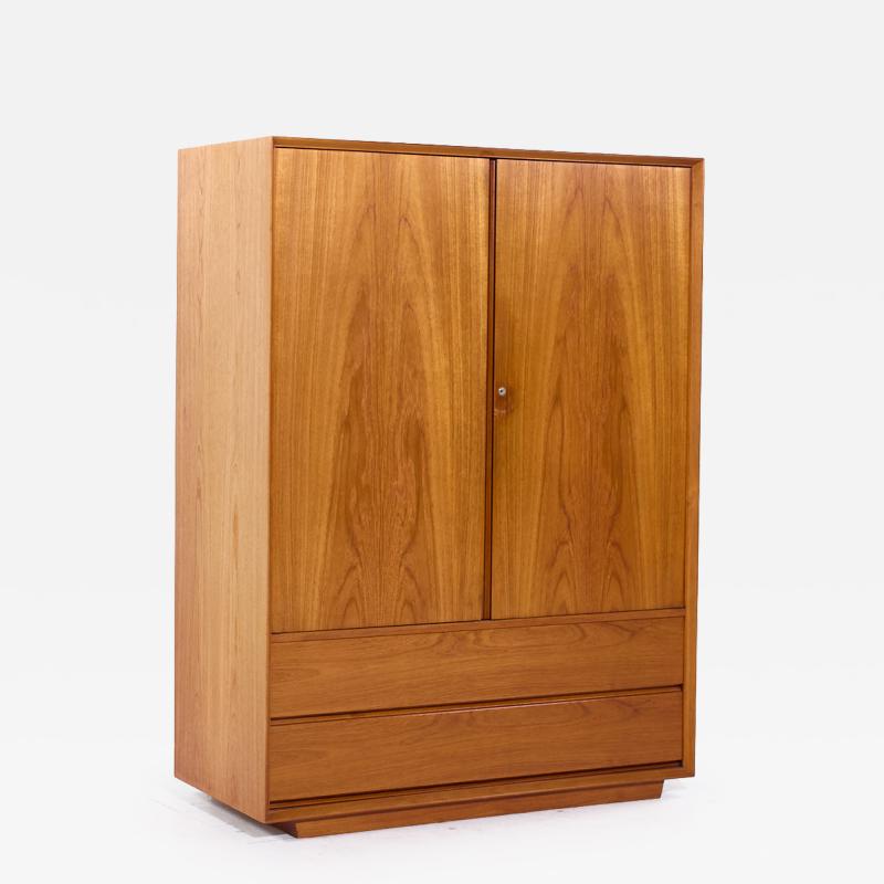 Mid Century Danish Teak Plinth Base Armoire