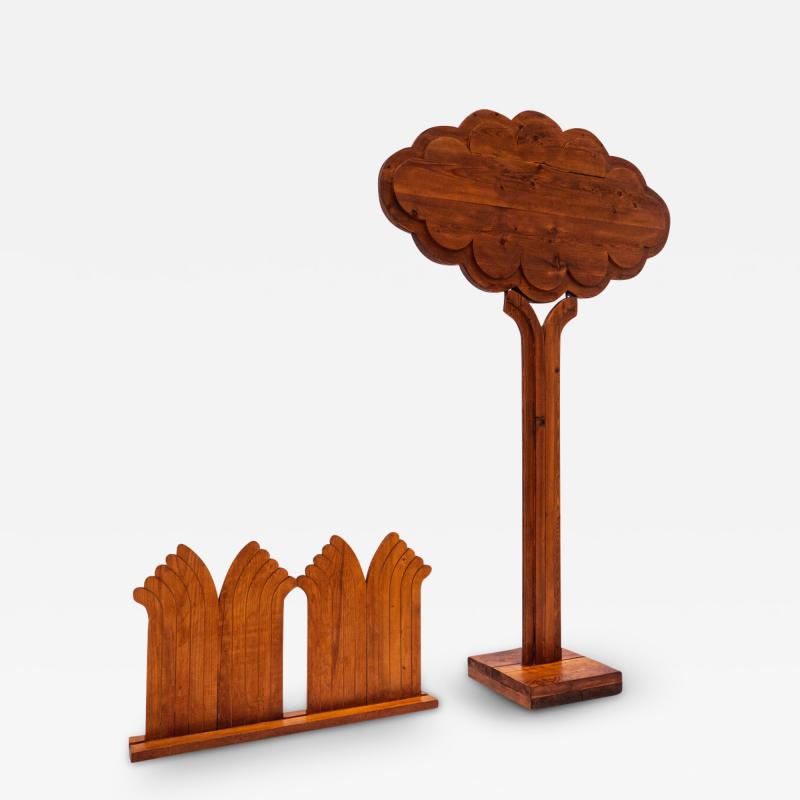Mid Century Decorative Wooden Tree Sculpture by Giorgio Rastelli