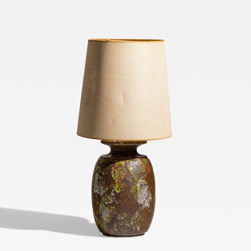 Mid Century Drip Glaze Studio Pottery Table Lamp