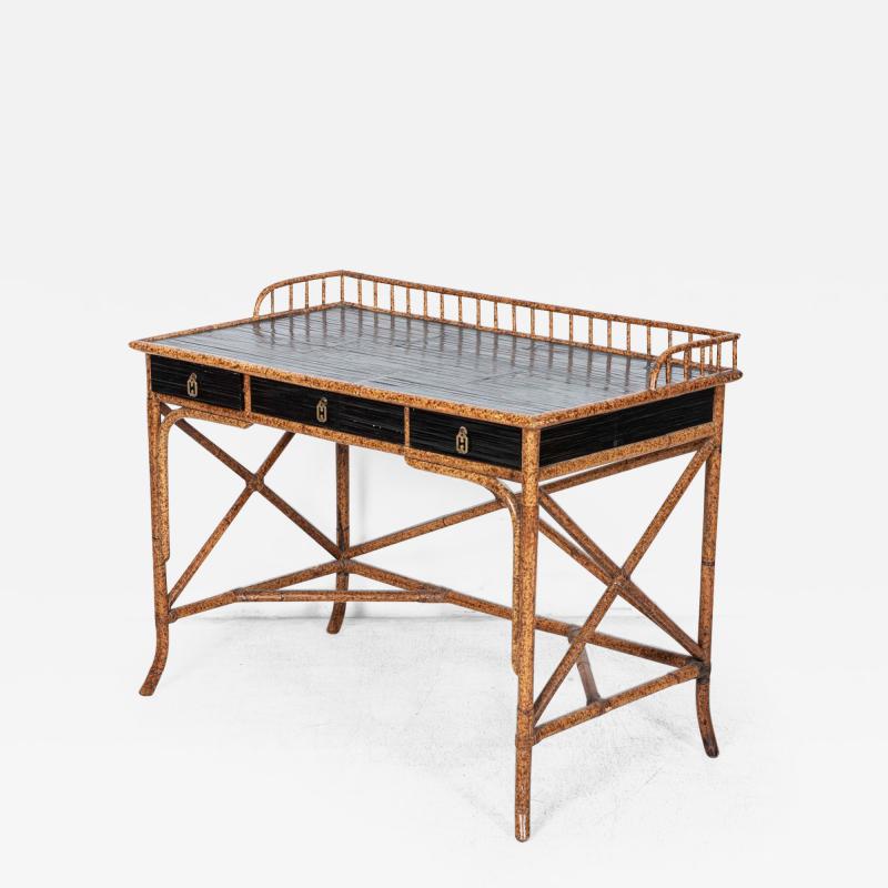 Mid Century E Murio Bamboo Campaign Desk