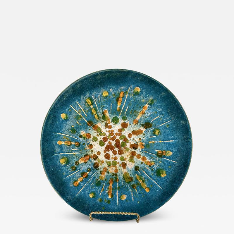 Mid Century Enamel on Copper Charger