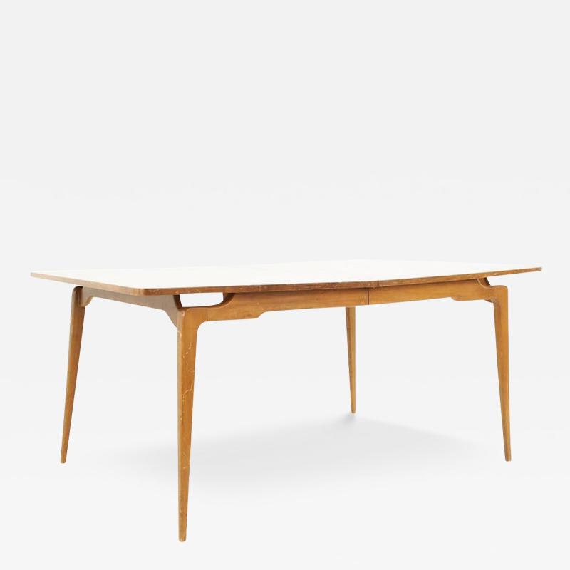 Mid Century Expanding Walnut Dining Table with 2 Leaves