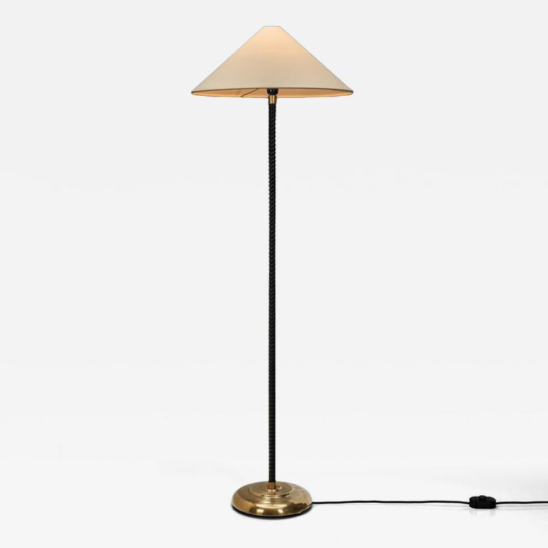 Mid Century Floor Lamp with Brass Details Europe 1950s