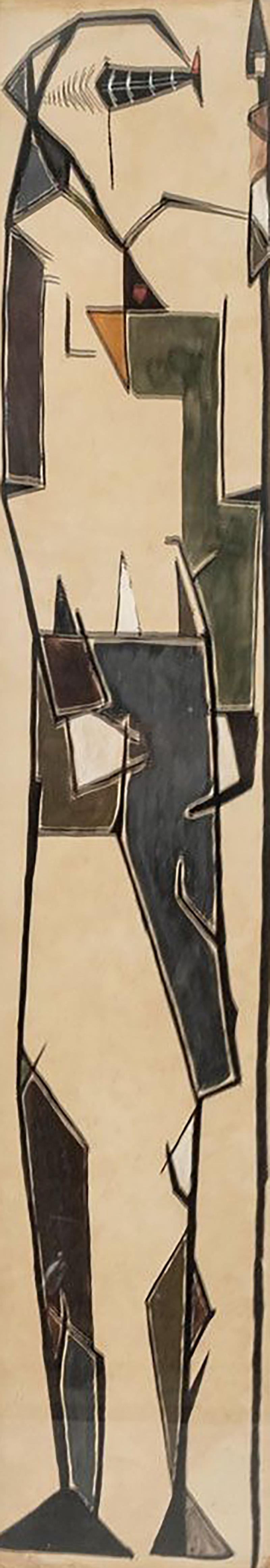 Mid Century Framed Abstract Drip Style Acrylic Art