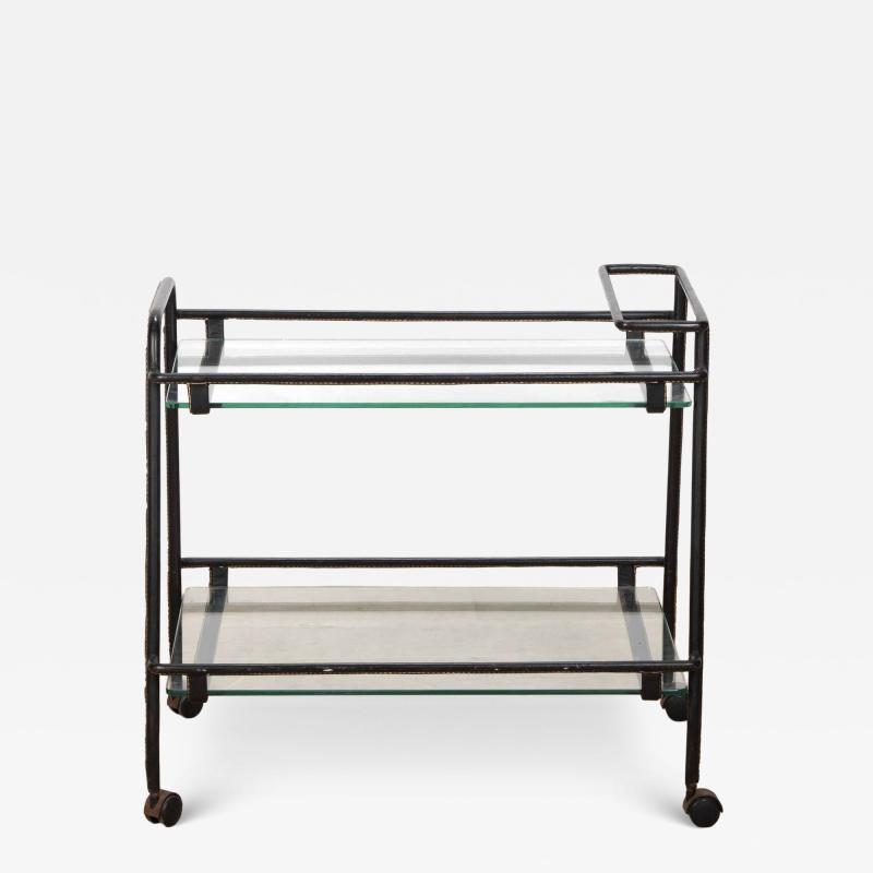 Mid Century French Jacques Adnet Bar Trolley