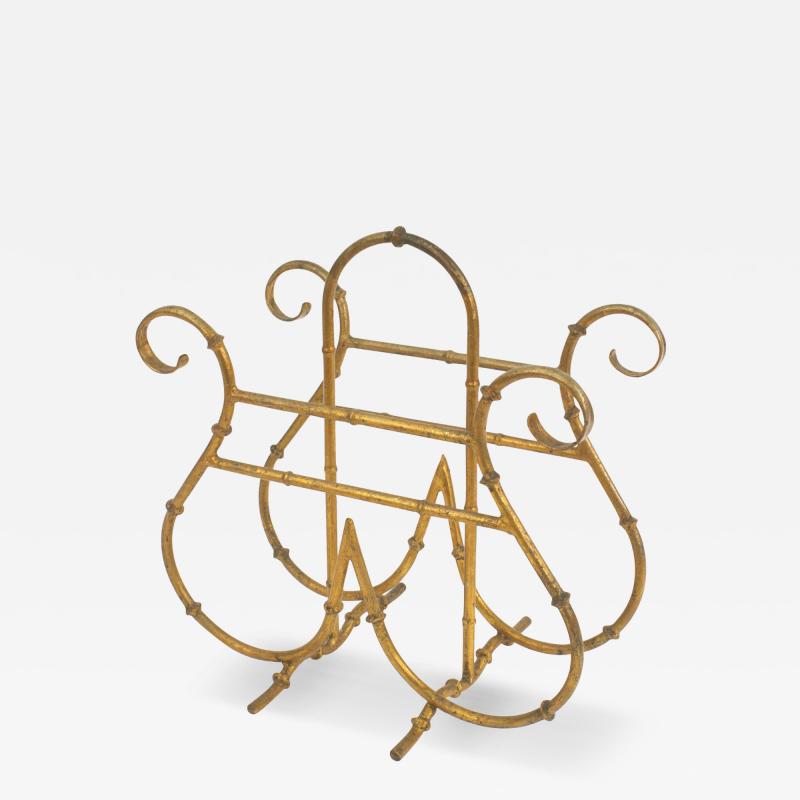 Mid Century Gilt Magazine Rack