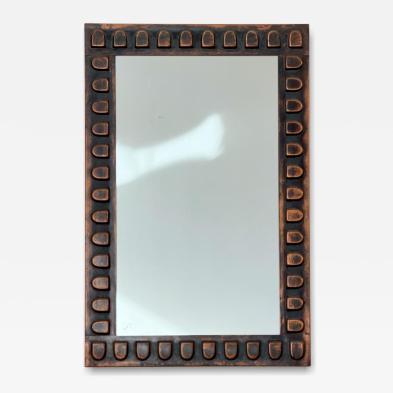Mid Century Hammered Copper Wall Mirror
