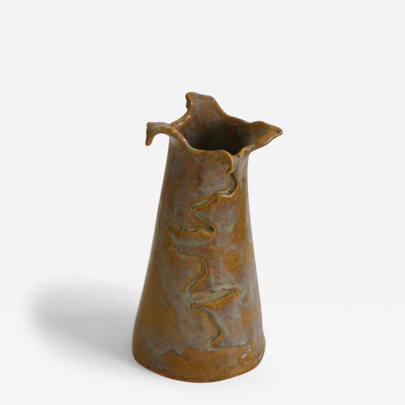 Mid Century Hand Thrown Ceramic Organic Form Vase