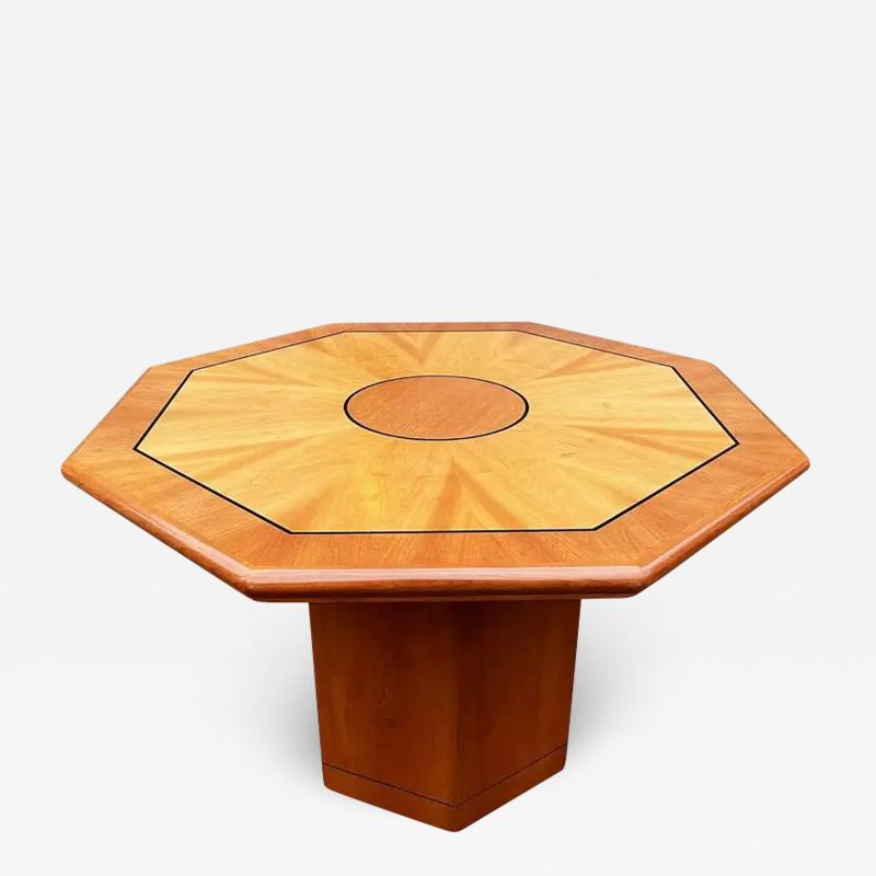 Mid Century Italian Modern Mixed Wood Octagonal Center Table or Dining Table