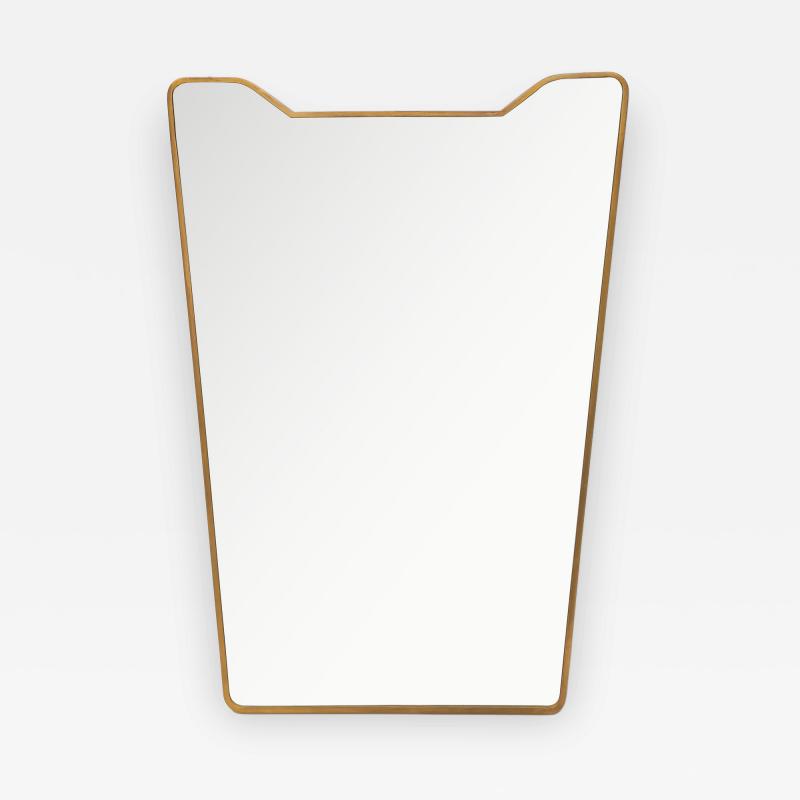 Mid Century Italian Modernist Large Rectangular Shaped Brass Wall Mirror