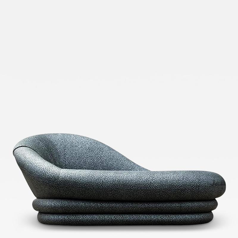 Mid Century Italian Post Modern Sculptural Chaise Lounge in Art Deco Form