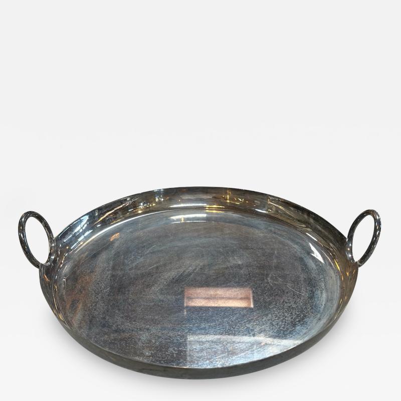 Mid Century Italian Silver Plated Round Bowl 1970s