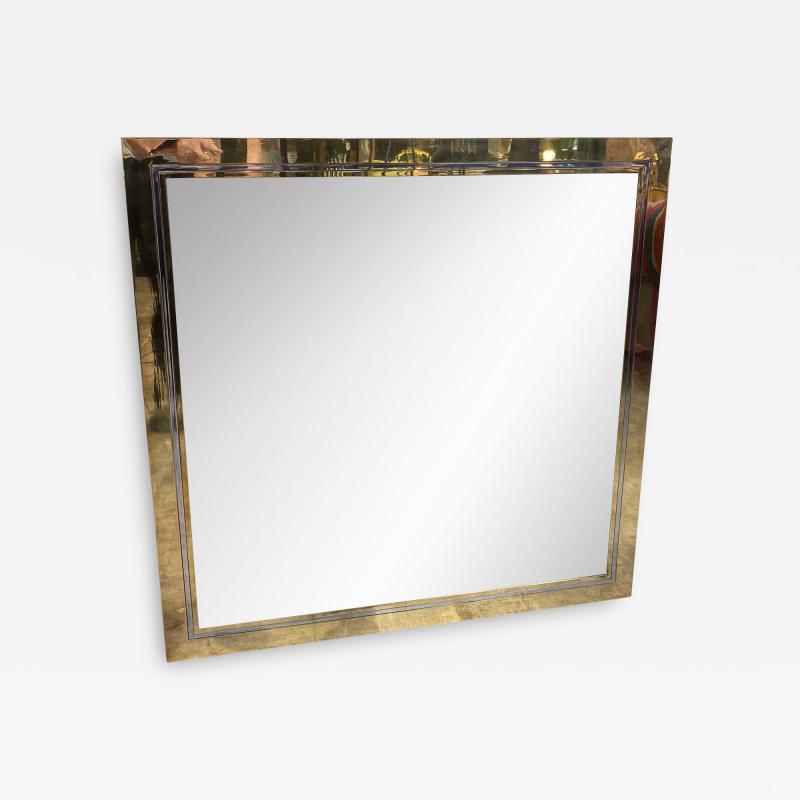 Mid Century Italian Square Wall Mirror 1970