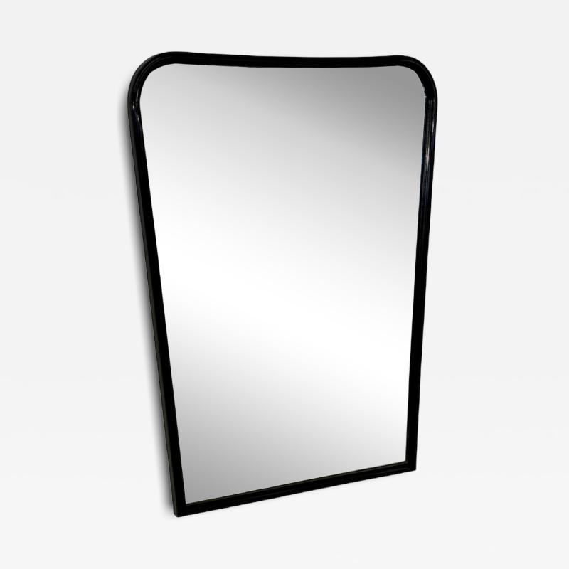 Mid Century Italian Wall Mirror with Black Frame 1950s