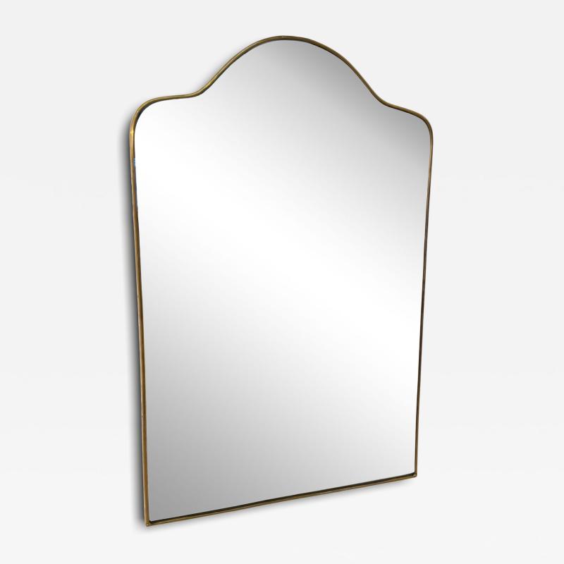 Mid Century Italian Wall Mirror with Brass Frame Italy 1960s