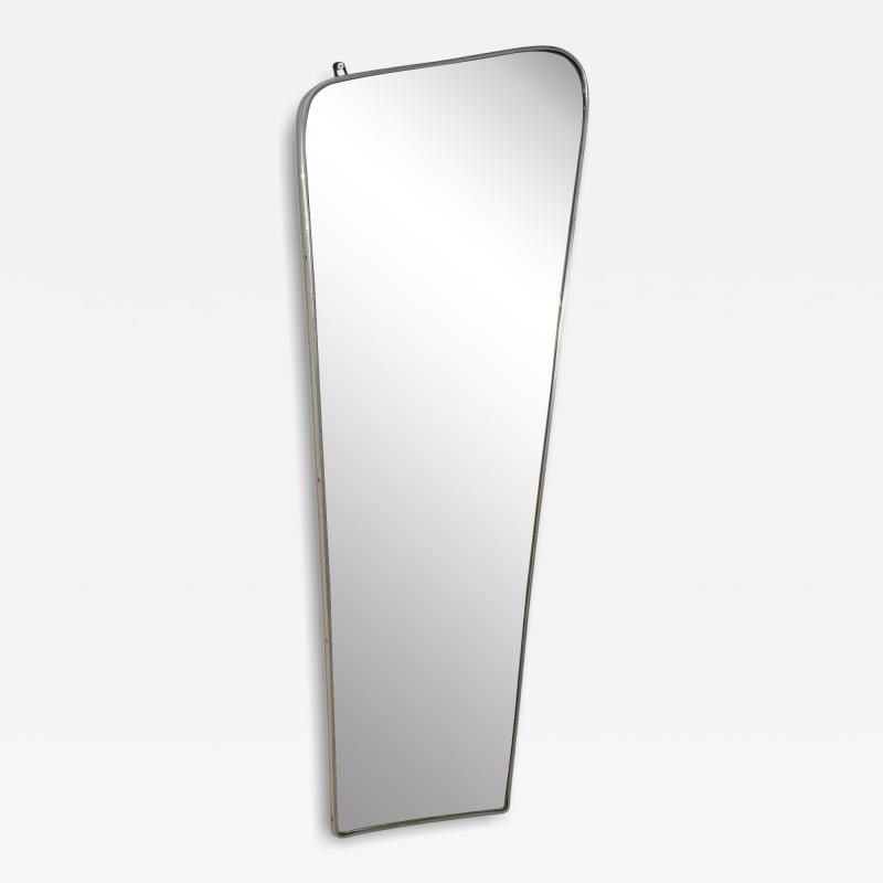 Mid Century Italian Wall Mirror with Chrome Frame 1960s