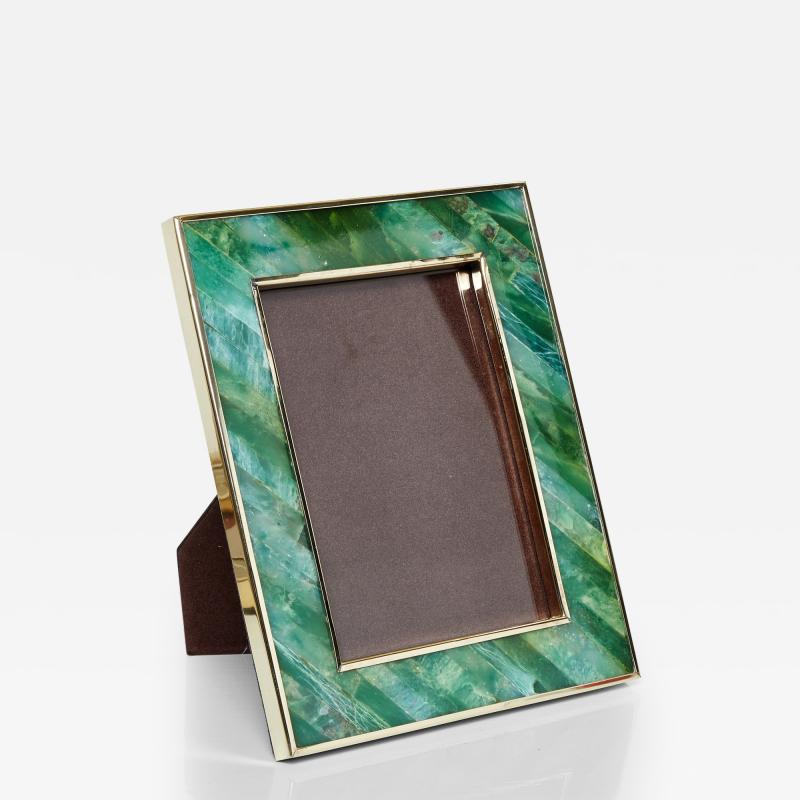 Mid Century Italian brass malachite picture frame 1970