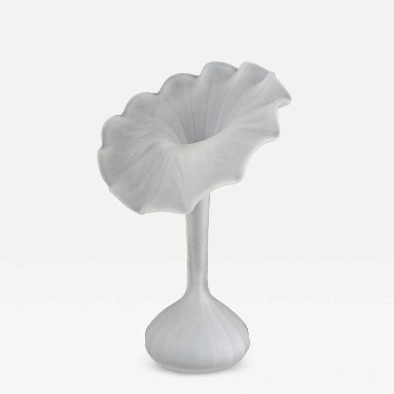 Mid Century Jack In The Pulpit Glass Vase France circa 1960