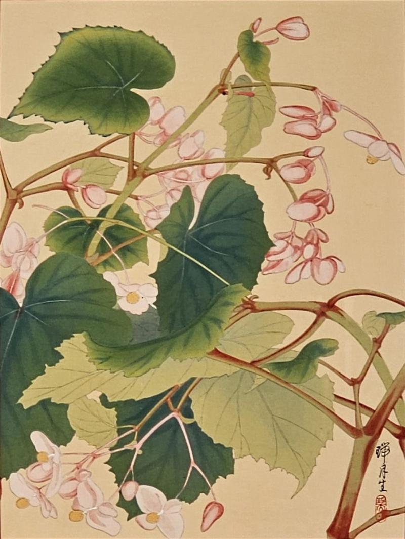 Mid Century Japanese Painting on Silk