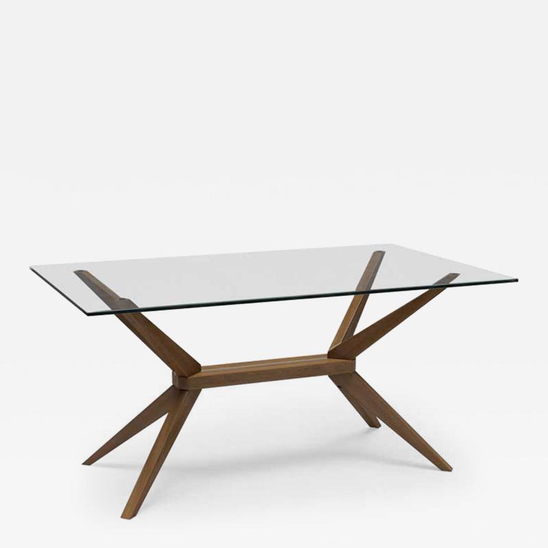 Mid Century Magna Walnut and Glass Dining Table
