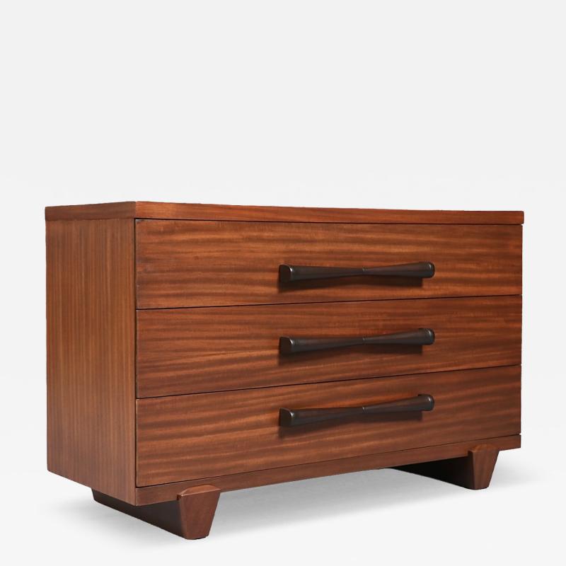 Mid Century Modern 3 Drawer Dresser w Bowtie Handles