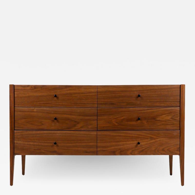 Mid Century Modern 6 Drawer Walnut Dresser