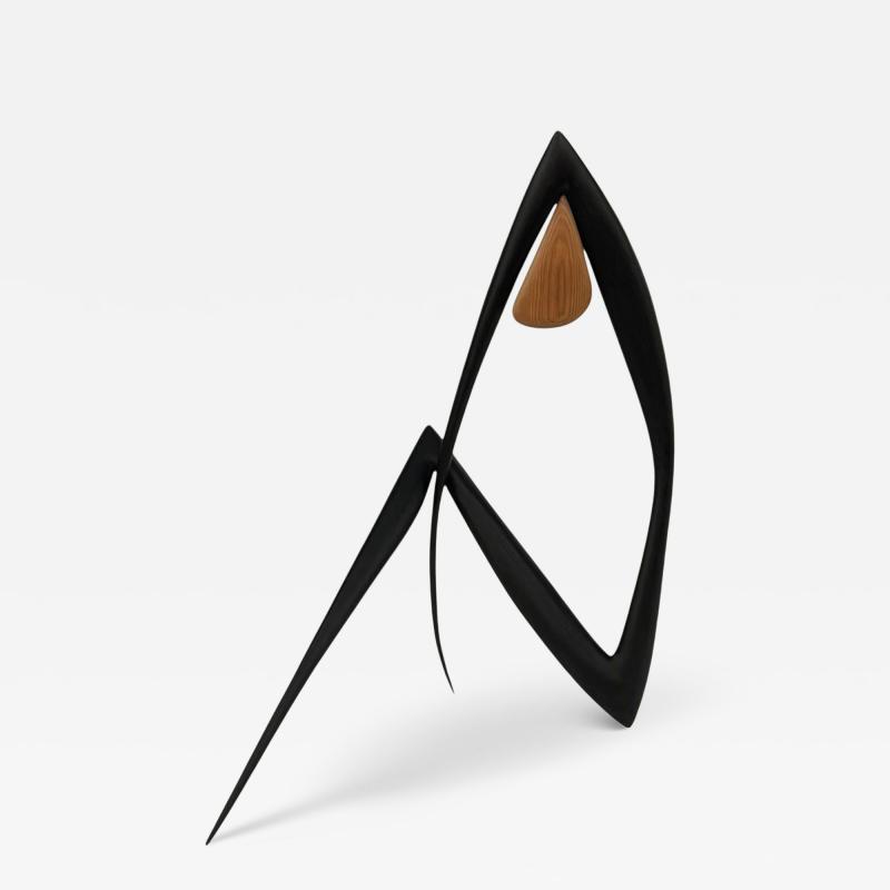 Mid Century Modern Abstract Art Deco Table or Floor Sculpture in Mixed Woods