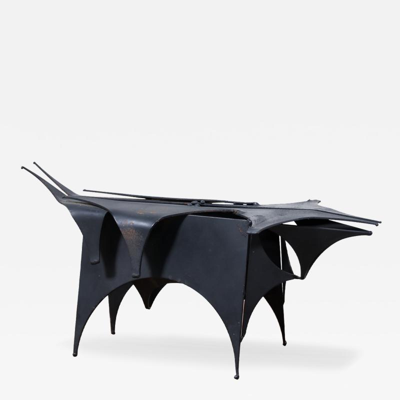 Mid Century Modern Abstract Metal Bull Sculpture