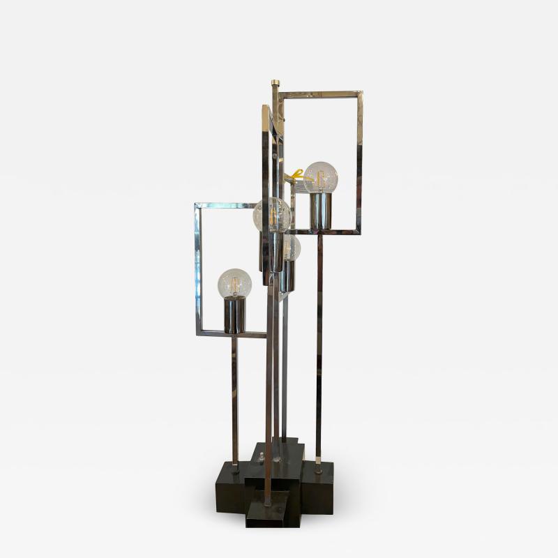 Mid Century Modern Architectural Chrome 4 Light Chrome Table Lamp