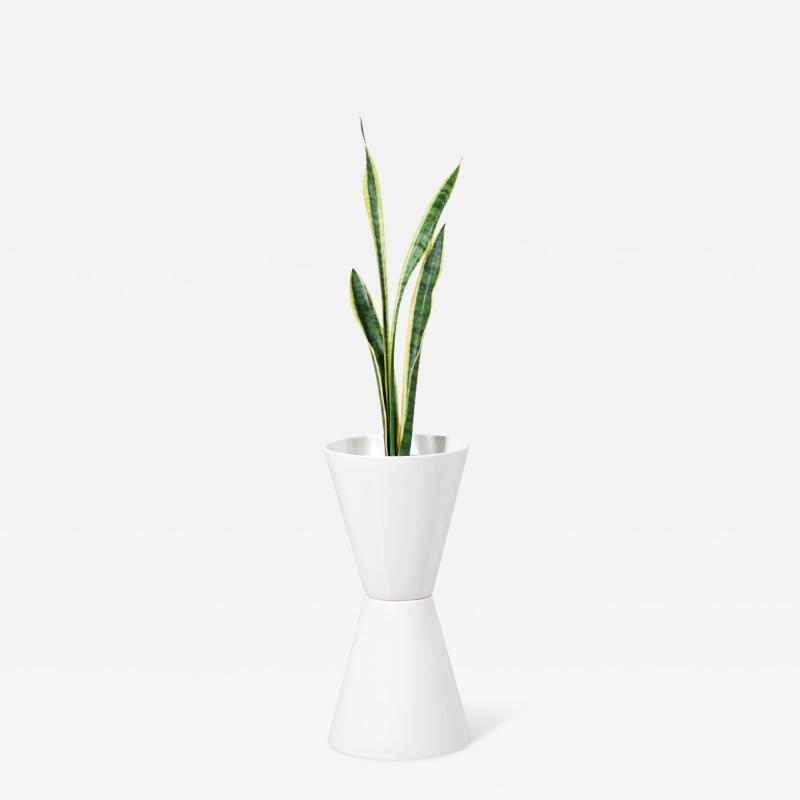 Mid Century Modern Architectural Double Cone Planter by Bauer