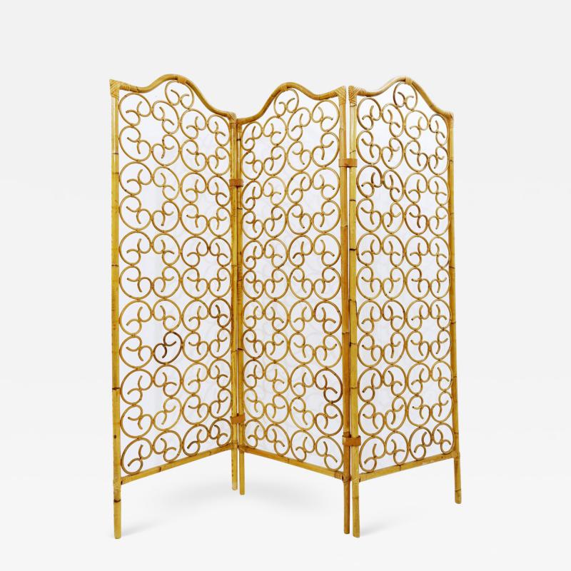 Mid Century Modern Bamboo Folding Screen