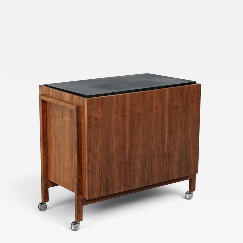 Mid Century Modern Bar Cabinet with Hidden Lift Top Storage