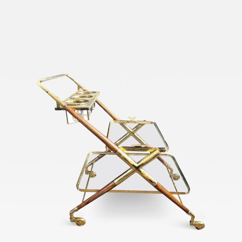 Mid Century Modern Bar Cart Teak and Brass
