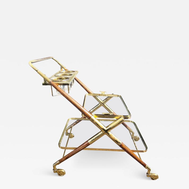 Mid Century Modern Bar Cart Teak and Brass
