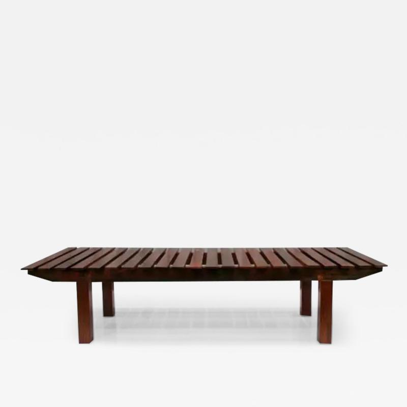 Mid Century Modern Bench in Hardwood Unknown 1960 s