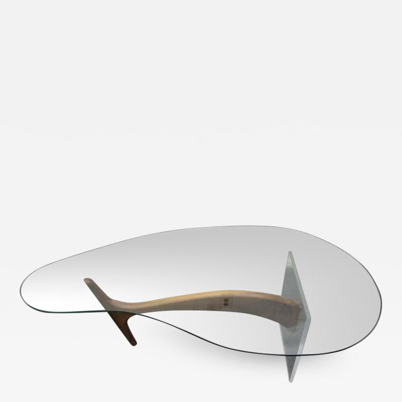 Mid Century Modern Biomorphic Walnut Coffee Cocktail Table