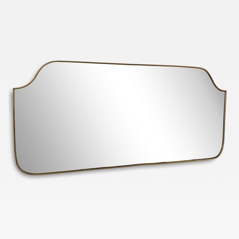Mid Century Modern Brass Framed Wall Mirror 1960s